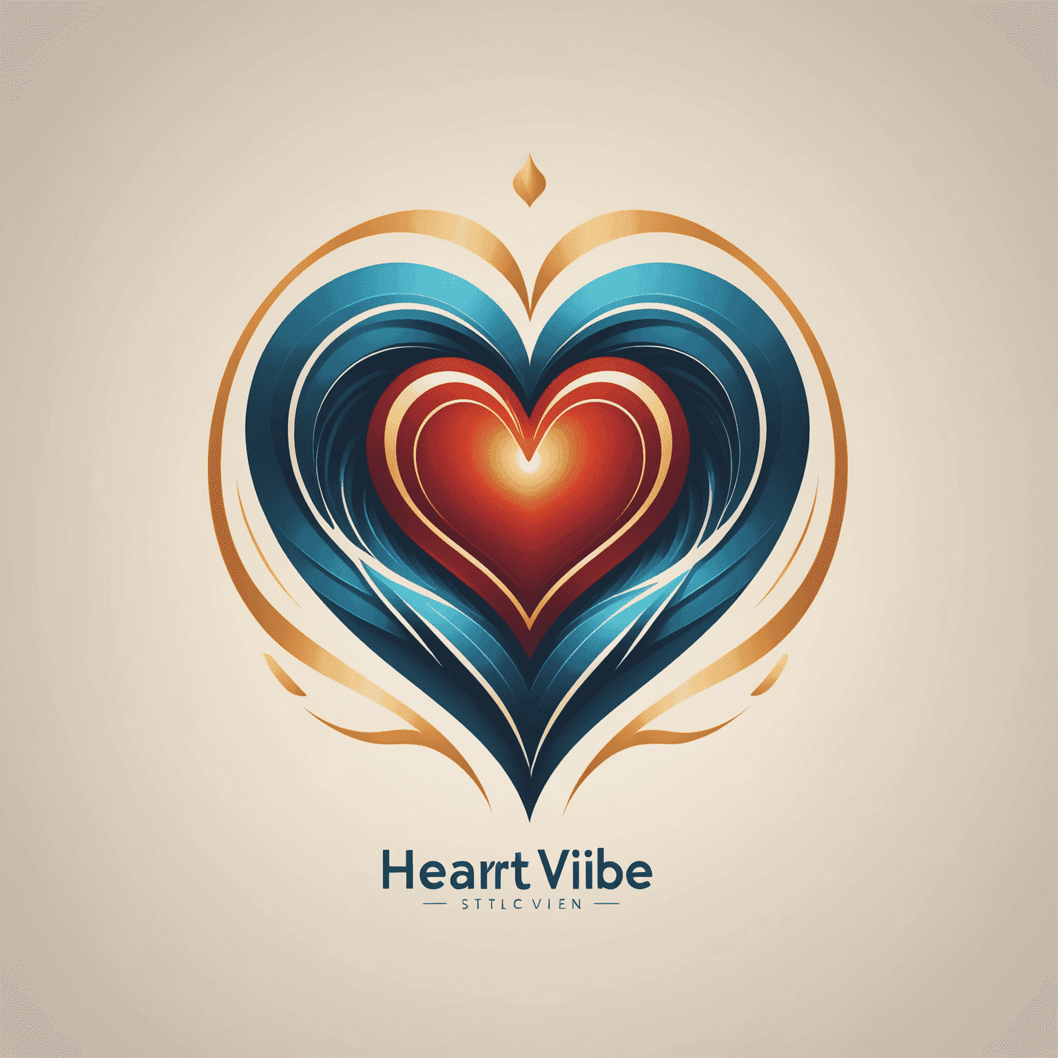 Logo HeartVibe reprezentând o inimă stilizată cu un val de energie